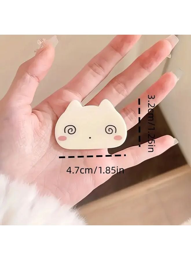 Cute White Cat Hair Clips 2pcs Resin Hair Accessory For Women Ponytails Buns Updos - Image 4